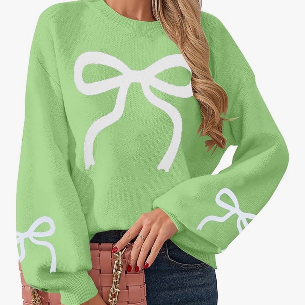 Green Bow Sweater